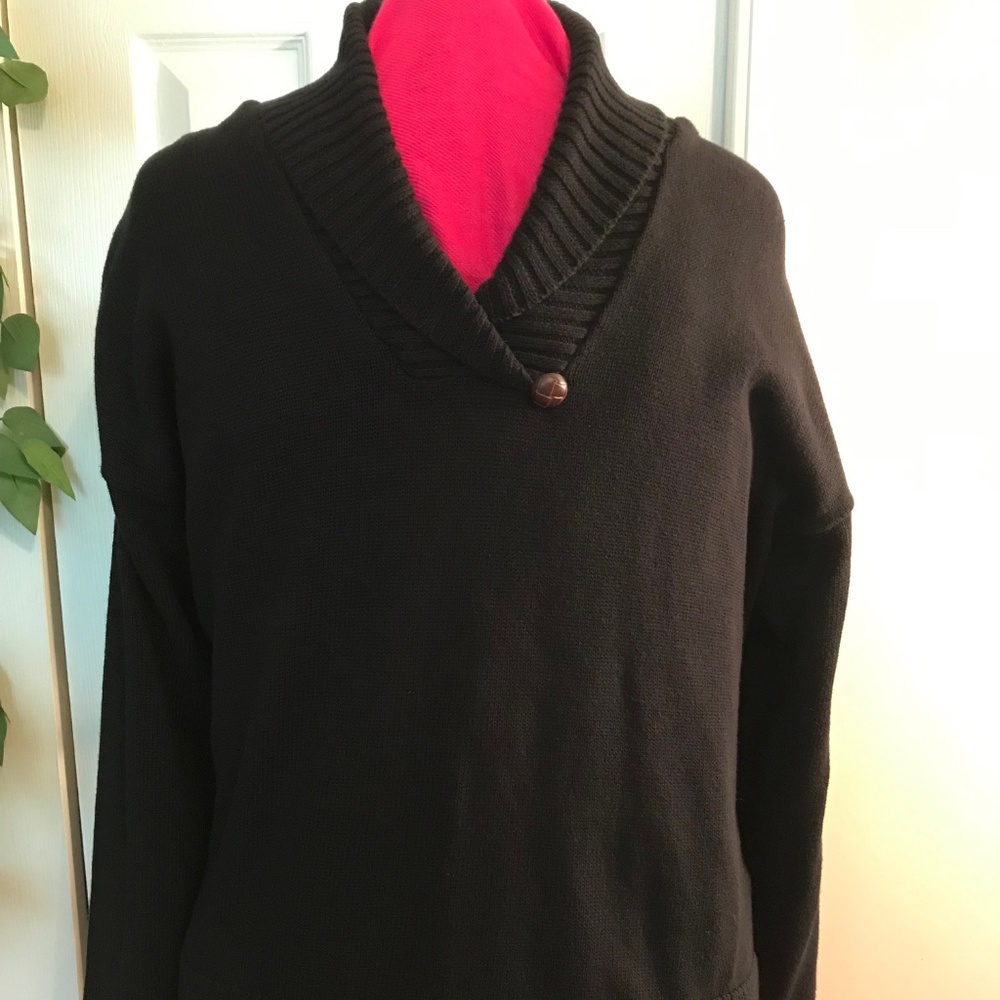 Black Cotton Sweater, XL